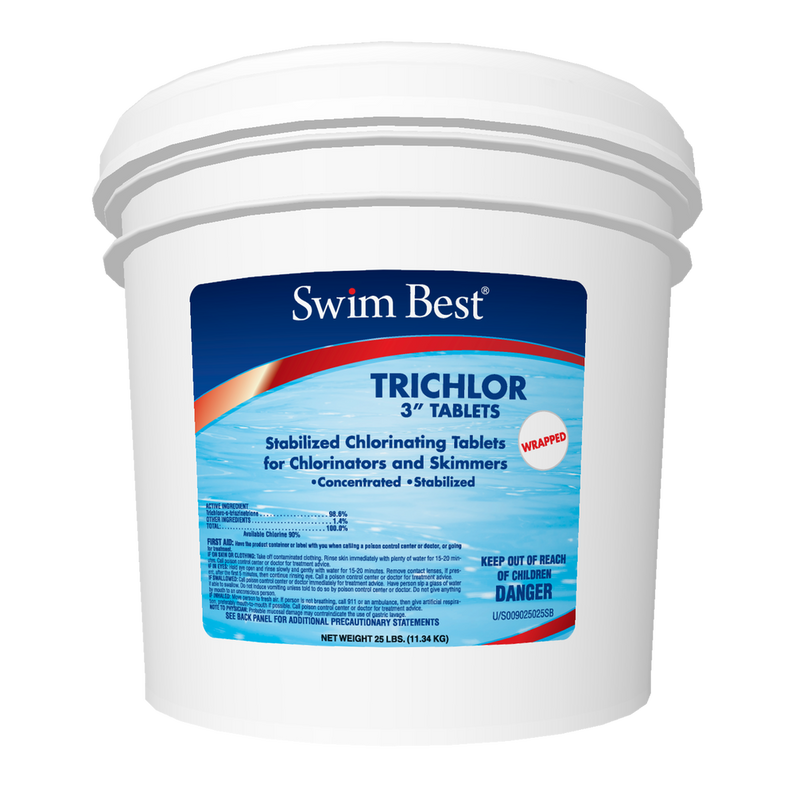 Swim Best 3′′ Stabilized Trichlor Chlorine Tablets, wrapped – 25 lb