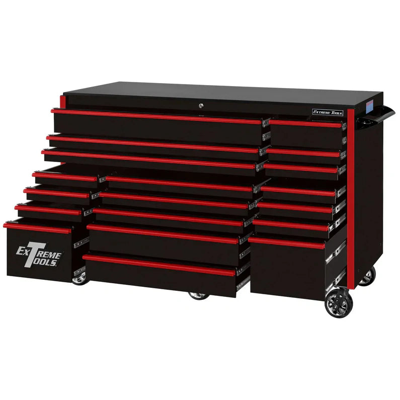 Extreme Tools RX250 Series 72-in x 30-in Roller Cabinet 19-Drawer 250 lb Drawer Slides