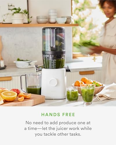 Nama J2 Cold Press Juicer Self Feeding for Hands Free Operation with Wide Mouth Hopper for Whole Recipe Loading, Zero Waste Masticating Juicer For More Juice, Less Pulp Easy Cleanup & Assembly: Home & Kitchen