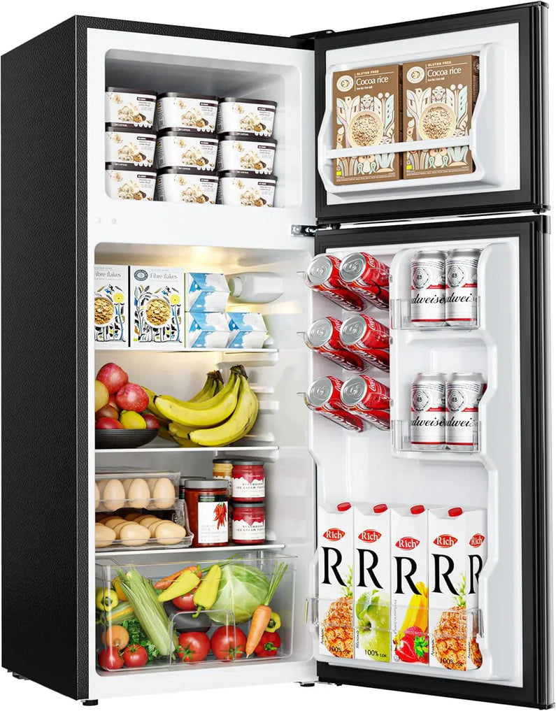 3.2 Cu.Ft Mini Fridge with Freezer 2-Door Compact Refrigerator for Bedroom, Dorm, Office or Apartment, Silver3.2 Cu.Ft Mini Fridge with Freezer 2-Door Compact Refrigerator for Bedroom, Dorm, Office or Apartment, Silver