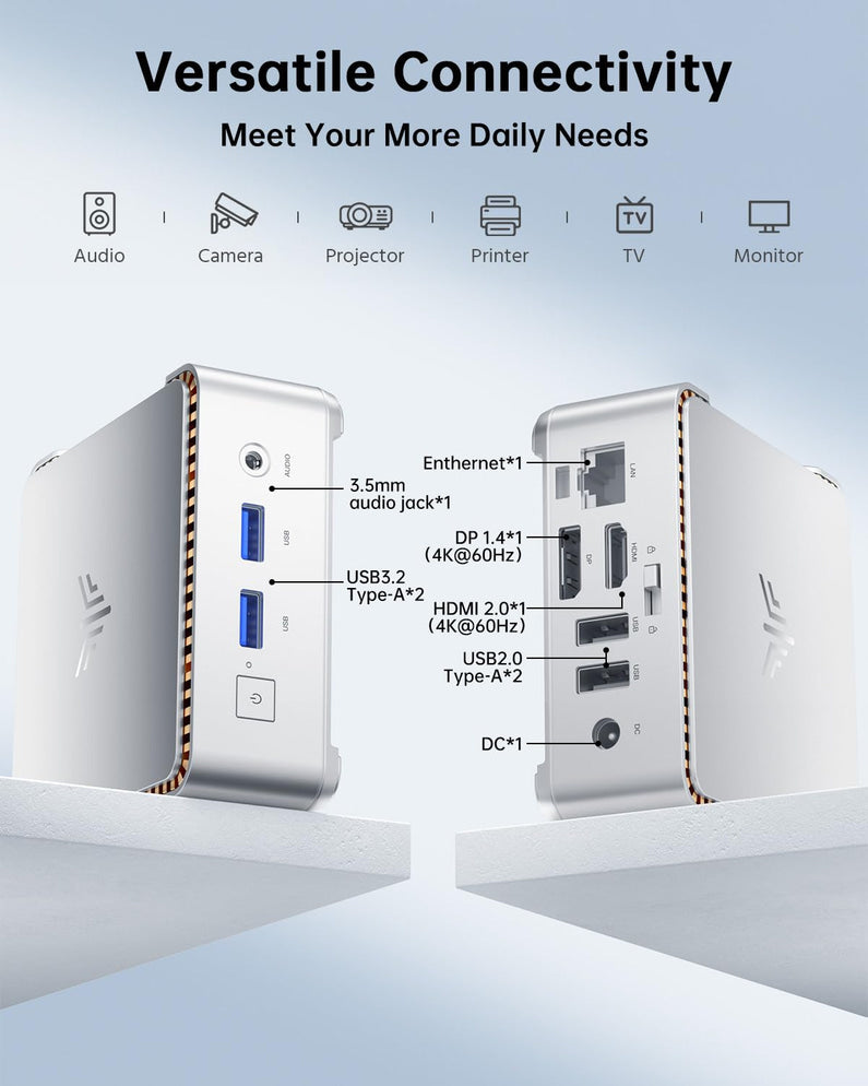 KAMRUI GK3Plus Mini PC, 16GB RAM 512GB M.2 SSD Mini Computers