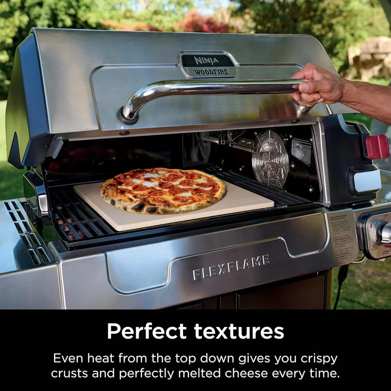 Ninja FlexFlame, Grill and Smoker, Electric and Propane Grill, Roaster, BBQ Grill, 5-in-1 Cooking System, 3 Burner, Digital Control, Outdoor Cooking, Griddle, Pizza Maker, Stainless Steel, PG301