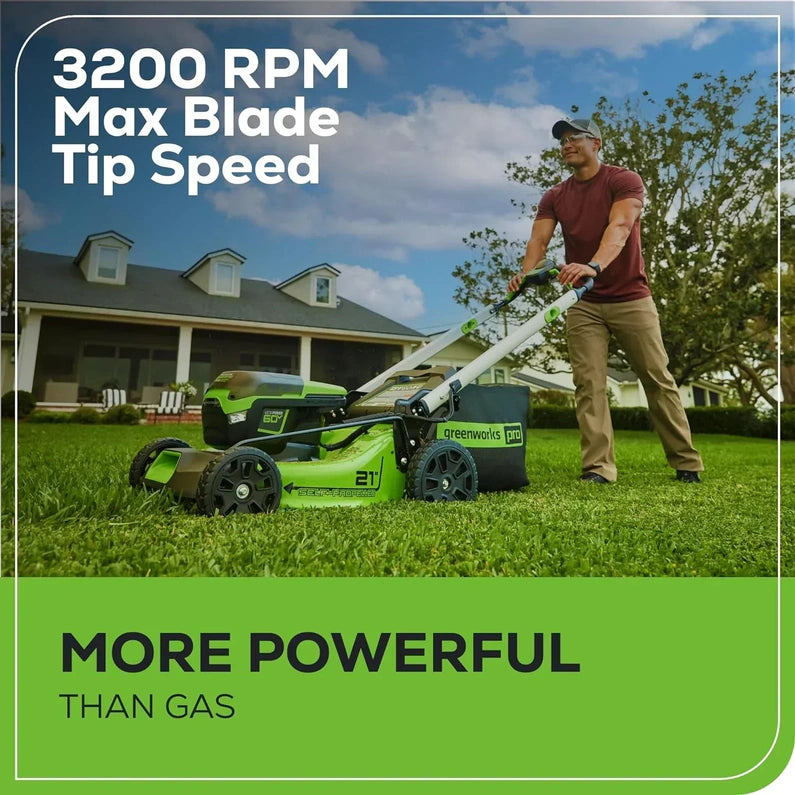 60V 21 Cordless (Self-Propelled) Lawn Mower , 2 x 4.0Ah Batteries and Dual Port Rapid Charger