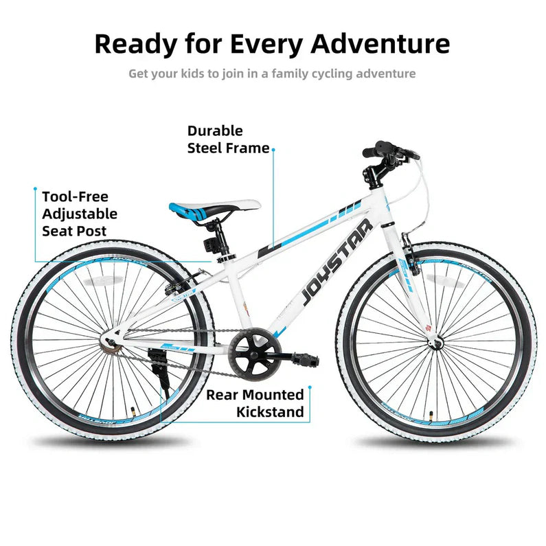 JOYSTAR Lubbock 20" 24" Kids Mountain Bike Single Speed Bicycle