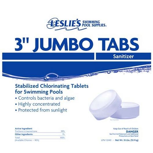 Leslie's – 3 in. Jumbo Chlorine Pool Tabs – 20 lbs. Bucket