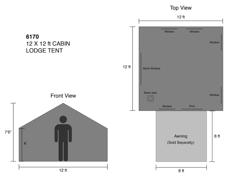 Kodiak Canvas Cabin Lodge Tent 6170 and Stove Jack