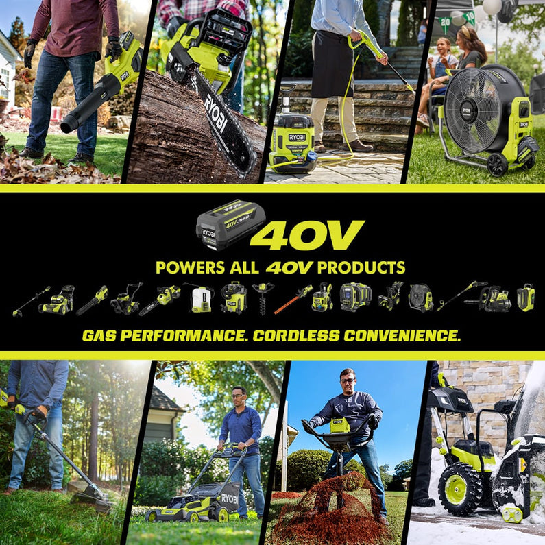 Ryobi 40V HP Brushless 21-in Self-Propelled AWD Lawn Mower Whisper Series ncludes (2) 6.0Ah Batteries and Charger