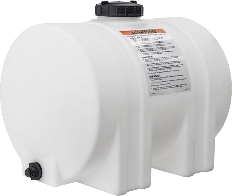 Horizontal Polyethylene Reservoir Water Tank with Legs, 550 Gallon, Made in the USA, Poly Tank for Water and Non-Flammable Liquids, Rust and Corrosion Proof