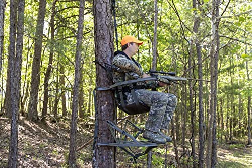 Summit Viper SD Climbing Treestand Lightweight Aluminum, Foam Padded Seat, 300 lbs Capacity, Includes Safety Harness