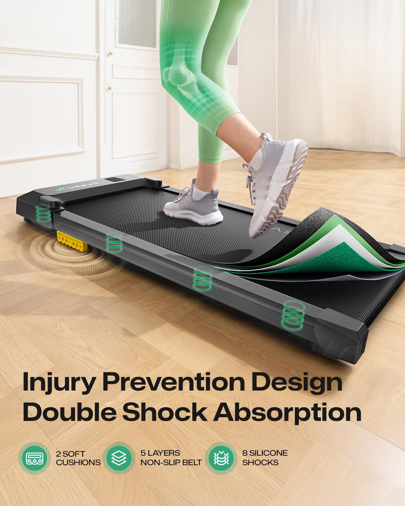 UREVO Smart Walking Pad, Compact Under Desk Treadmill