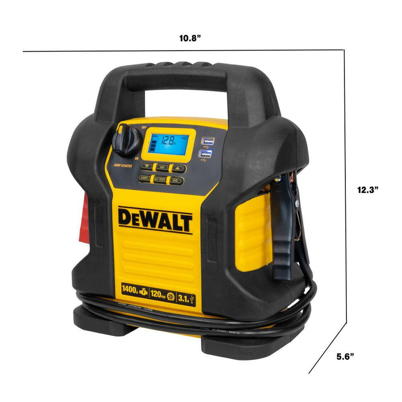 DW 1400 Peak Amp Portable Car Jump Starter with Digital Compressor