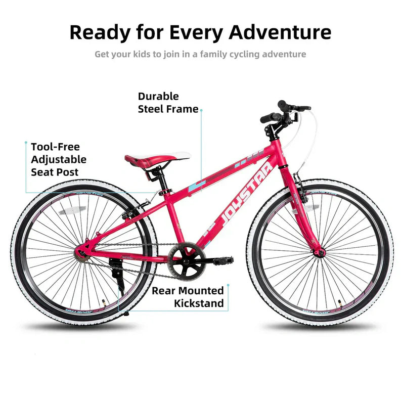 JOYSTAR Lubbock 20" 24" Kids Mountain Bike Single Speed Bicycle