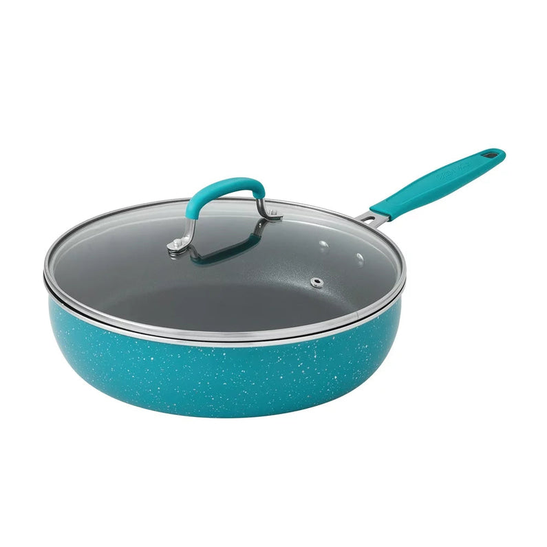 The Pioneer Woman Brilliant Blooms 38-Piece Cookware Set, Teal Complete Kitchen Solution with Floral Design