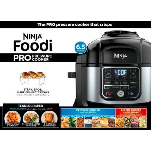 Ninja Foodi 10 in 1 6.5 Quart Pro Pressure Cooker Air Fryer Multicooker, Stainless, OS300: Home & Kitchen