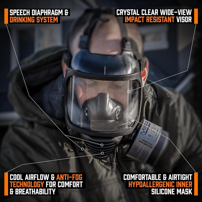 MIRA SAFETY CM-6M CBRN Full Face Gas Mask with Drinking System