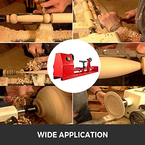 Mophorn Wood Lathe 14" x 40", Benchtop Wood Lathe with 3 Chisels