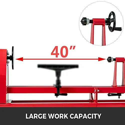 Mophorn Wood Lathe 14" x 40", Benchtop Wood Lathe with 3 Chisels