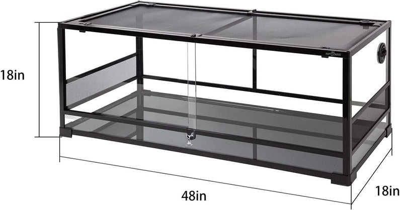 REPTI ZOO 67 Gallon Reptile Terrarium, Sliding Glass Doors, 48"x18"x18"