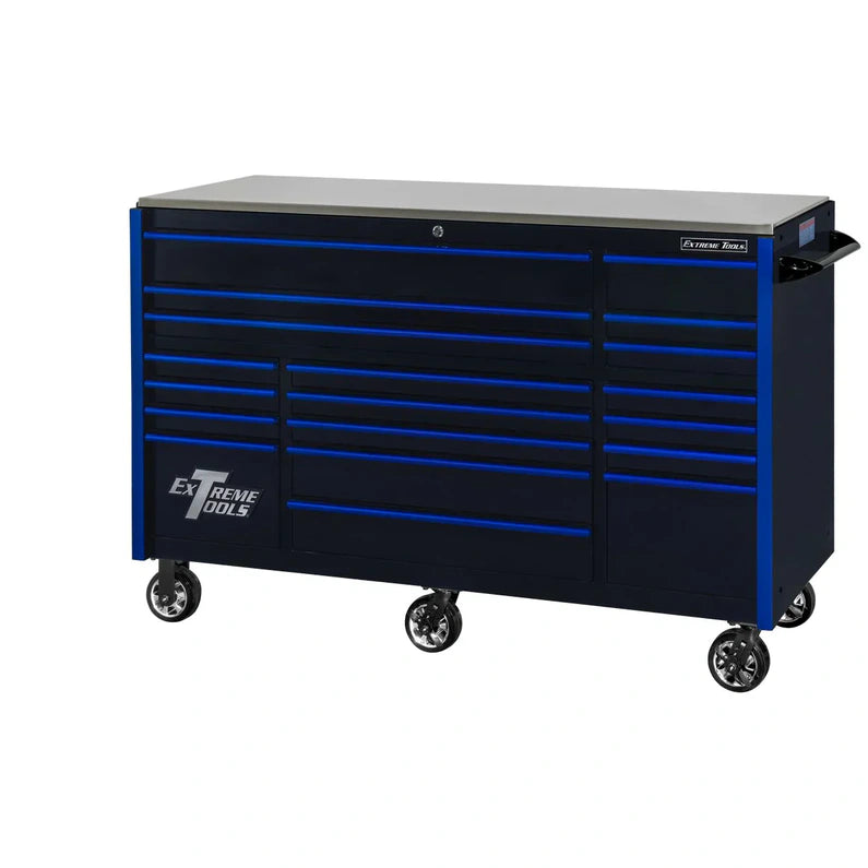 Extreme Tools RX250 Series 72-in x 30-in Roller Cabinet 19-Drawer 250 lb Drawer Slides