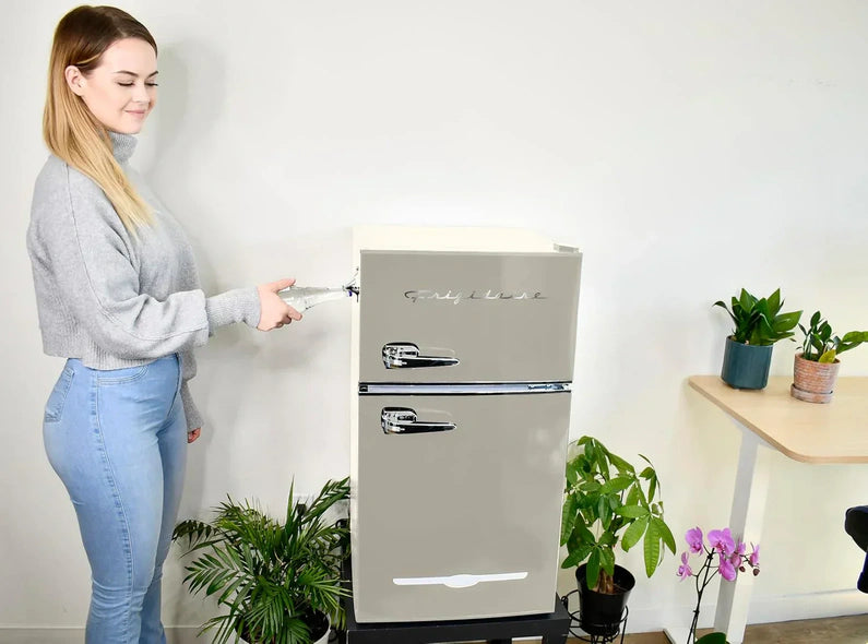 Frigidaire Retro Mini Fridge with Freezer & Side Bottle Opener-Small 2 Door Refrigerator for Office Bar or College Dorm Room-3.1 Cu Ft – 19”"D x 20.5" W x 33.5" H