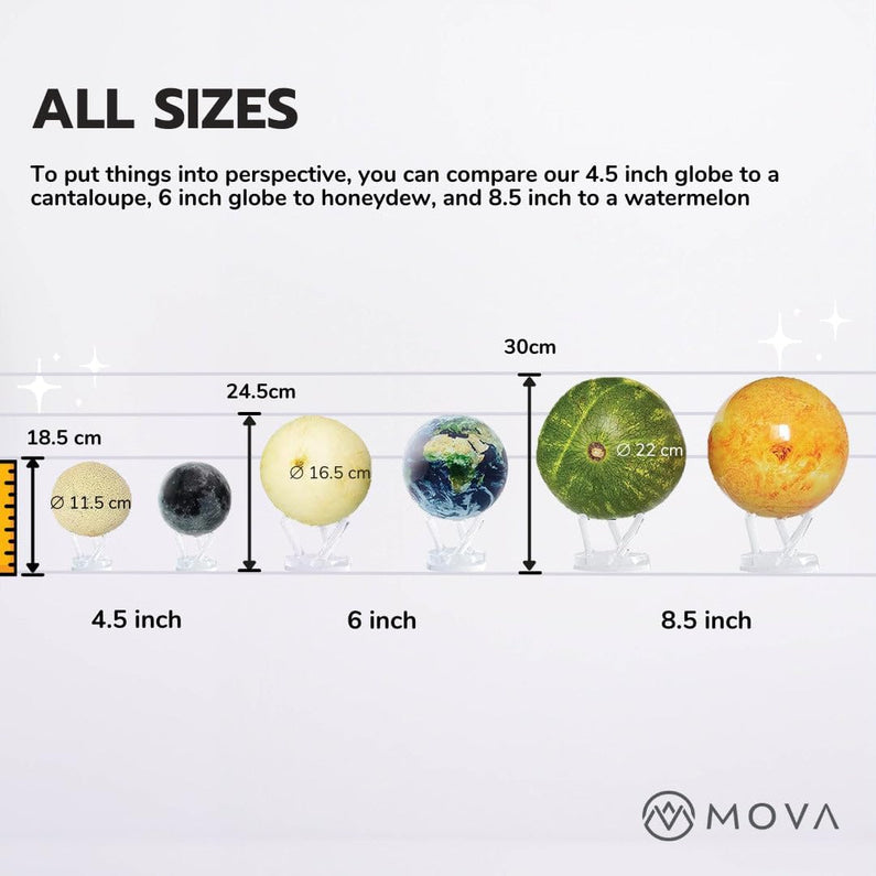 MOVA 4.5" Self-Rotating Globe Earth with Clouds, Light Powered