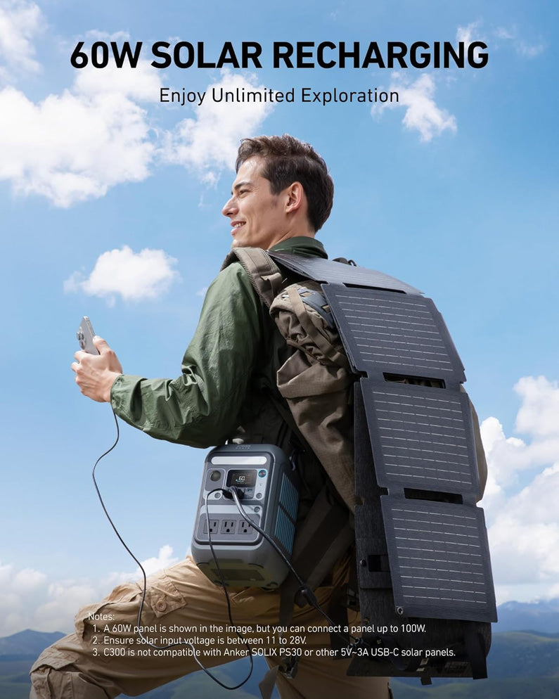 Portable Power Station Solix C300, 288Wh Battery
