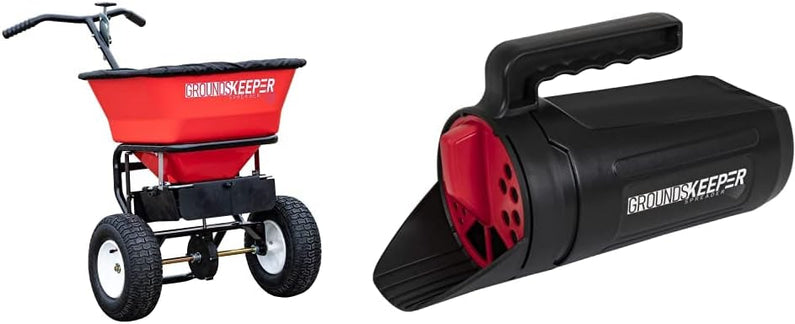 Multi-Purpose Walk Behind Push Spreader 3039632R Grounds Keeper, 100 Pound Capacity, Multi Use Tool for Grass Seed, Salt, De-Icer, Fertilizer and Seeds