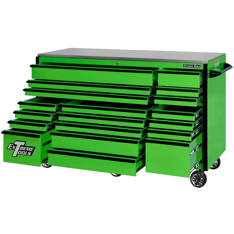 Extreme Tools RX250 Series 72-in x 30-in Roller Cabinet 19-Drawer 250 lb Drawer Slides