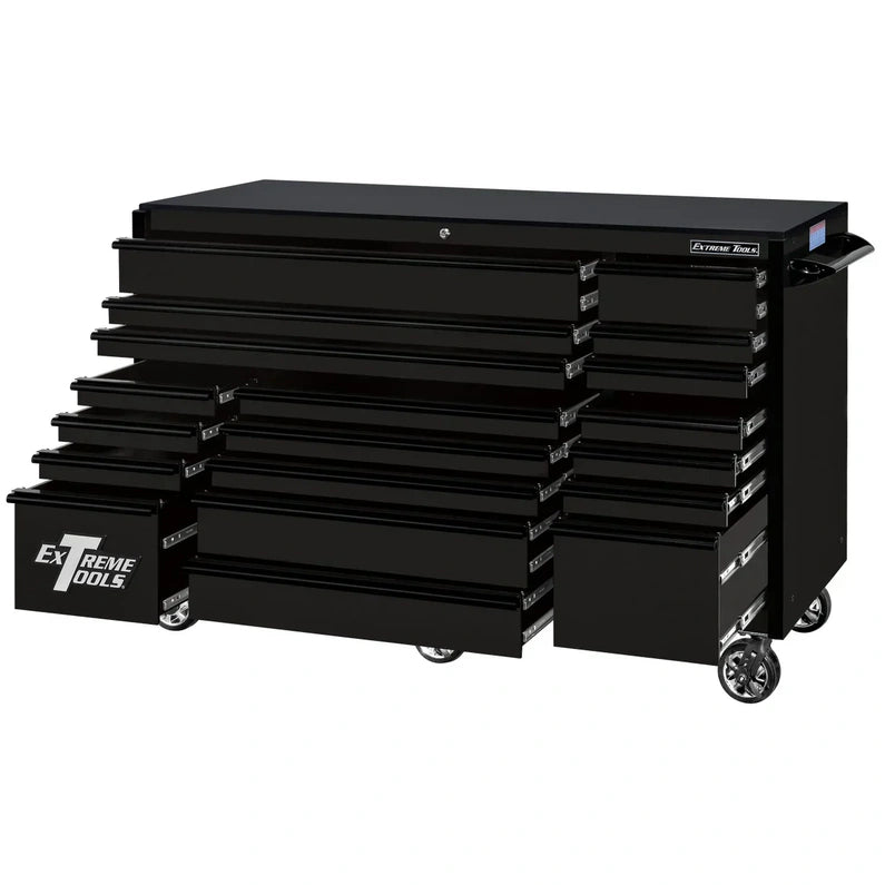 Extreme Tools RX250 Series 72-in x 30-in Roller Cabinet 19-Drawer 250 lb Drawer Slides
