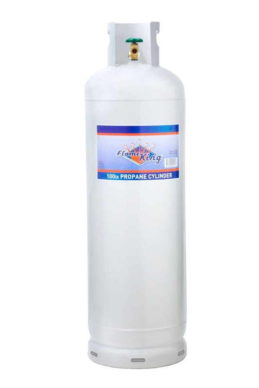100 lb Steel Propane Cylinder with OPD Valve, DOT Approved, Rust-Resistant, for Grills & Heaters