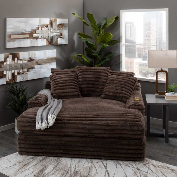 Nestle Chaise Lounge With Dual Cupholders And Charging Ports