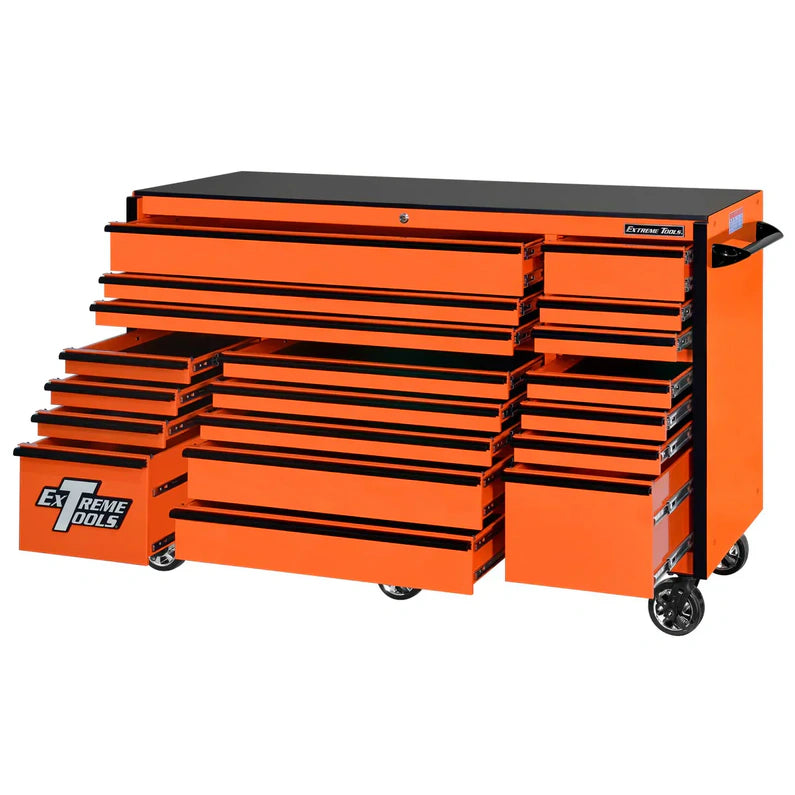 Extreme Tools RX250 Series 72-in x 30-in Roller Cabinet 19-Drawer 250 lb Drawer Slides