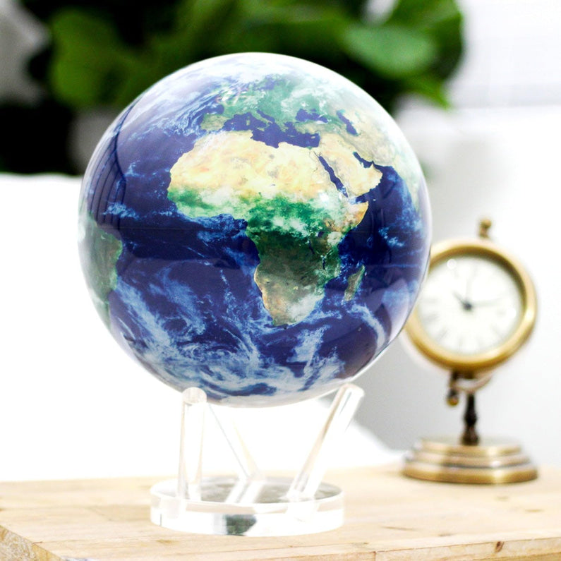 MOVA 4.5" Self-Rotating Globe Earth with Clouds, Light Powered