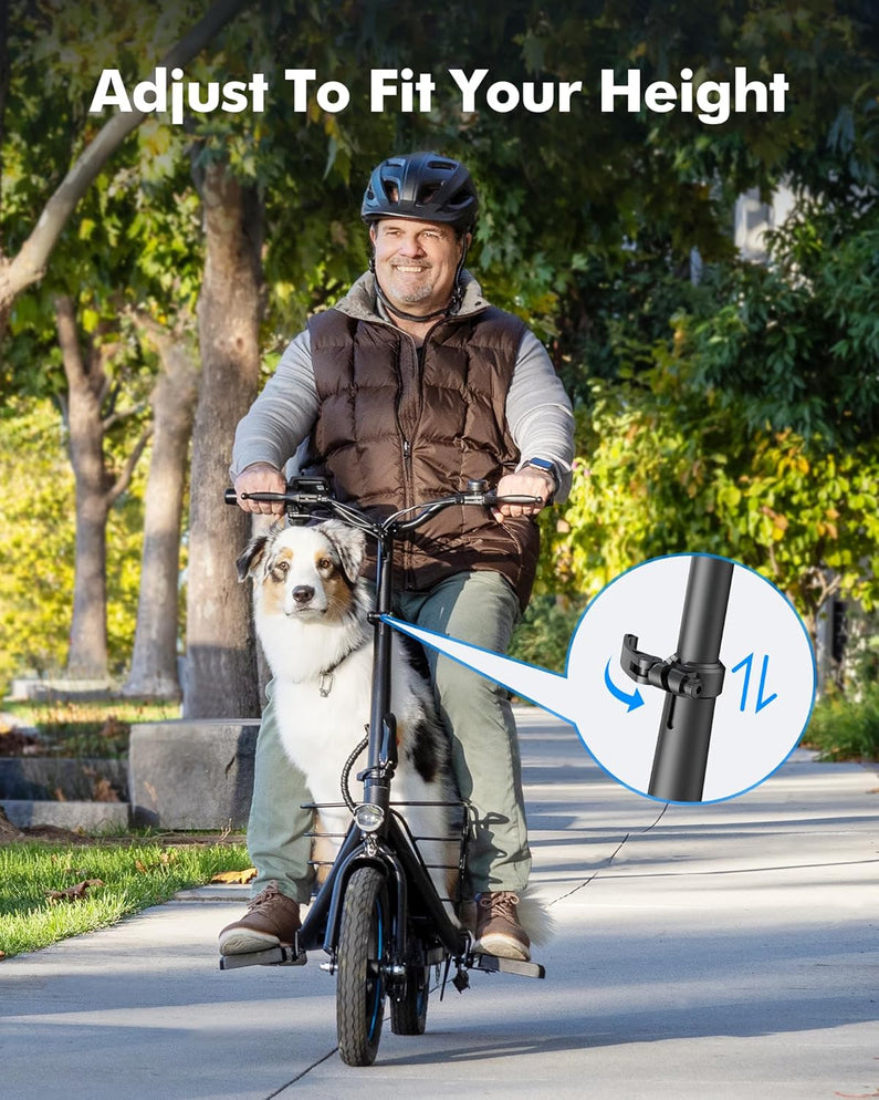 Electric Scooter with Large Basket, 550W Motor