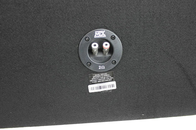 MTX 12" Dual Loaded Car Subwoofer w/Sub Box, Amplifier, & QPower Wiring Kit
