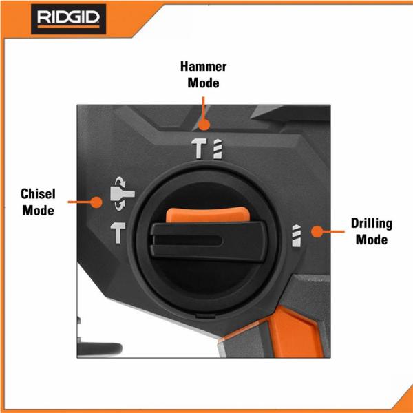 RIDGID 18-Volt OCTANE Cordless Brushless 1 in. SDS-Plus Rotary Hammer (Tool Only) R86711B