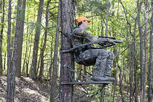 Summit Viper SD Climbing Treestand Lightweight Aluminum, Foam Padded Seat, 300 lbs Capacity, Includes Safety Harness