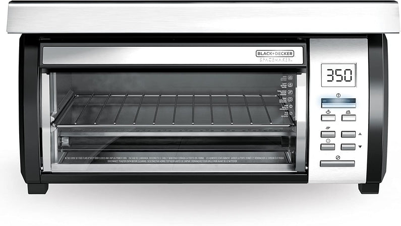 BLACK DECKER SpaceMaker Under Counter Toaster Oven, Digital Controls, Black/Stainless Steel, Fits 9 Pizza or 4 Slices