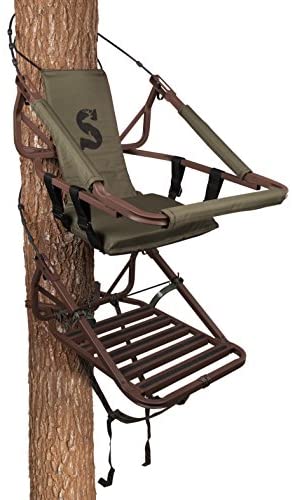 Summit Viper SD Climbing Treestand – Lightweight Aluminum, Foam Padded Seat, 300 lbs Capacity, Includes Safety Harness