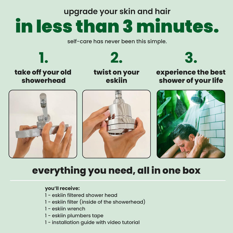 Eskiin Filtered Showerhead With Filters For Healthy Hair & Skin