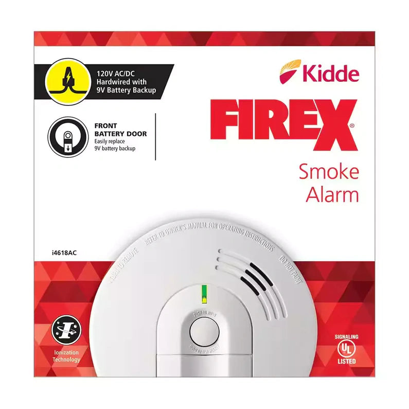 i4618 4-Pack Hardwired Smoke Alarm with Ionization Sensor, 120V AC, 9V Battery Backup