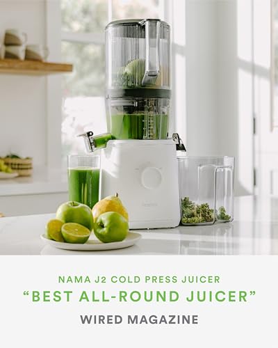 Nama J2 Cold Press Juicer Self Feeding for Hands Free Operation with Wide Mouth Hopper for Whole Recipe Loading, Zero Waste Masticating Juicer For More Juice, Less Pulp Easy Cleanup & Assembly: Home & Kitchen