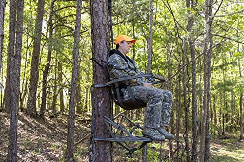Summit Viper SD Climbing Treestand – Lightweight Aluminum, Foam Padded Seat, 300 lbs Capacity, Includes Safety Harness