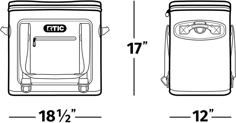 RTIC Soft Cooler 40 Insulated Bag, Portable Ice Chest Cooler, 40 Can