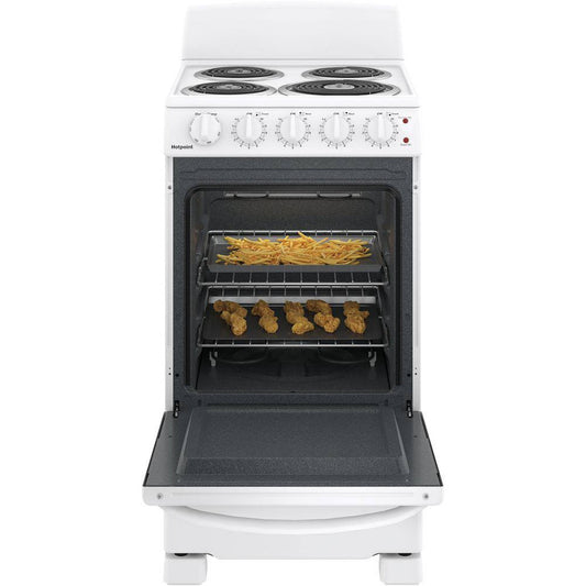 20 in. 4 Burner Element Free-Standing Electric Range in White