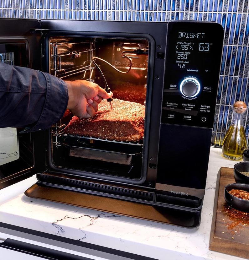Smart Indoor Pellet Smoker, with Active Smoke Filtration, 5 Smoke Control Settings, WiFi Connected, Electric, Countertop BBQ Appliance, Black